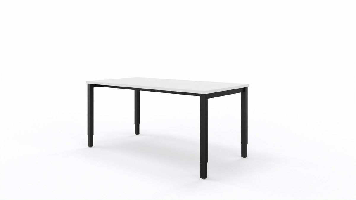 Biurko K-em 160x80 cm – Biały blat / Czarny stelaż – Quick Ship