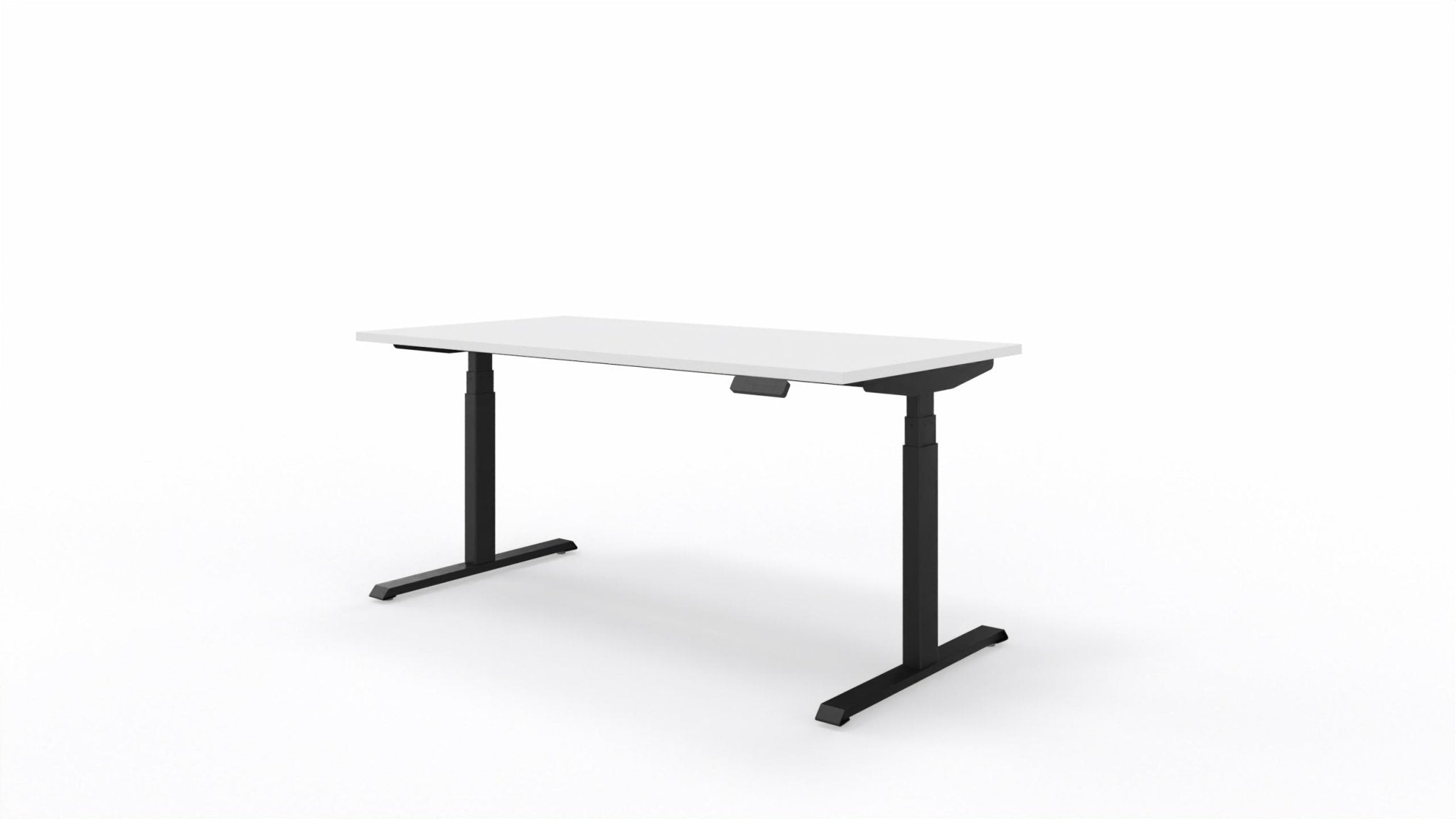 Biurko elektryczne Op-lite E 160x80 cm – Biały blat / Czarny stelaż – Quick Ship - Fabryka Mebli Biurowych MARO sp. z o.o.