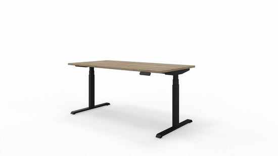 Biurko elektryczne Op-lite E 160x80 cm – Dąb naturalny / Czarny stelaż – Quick Ship