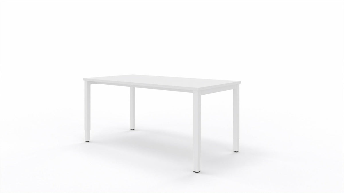 Biurko K-em 160x80 cm – Biały blat / Biały stelaż – Quick Ship - Fabryka Mebli Biurowych MARO sp. z o.o.
