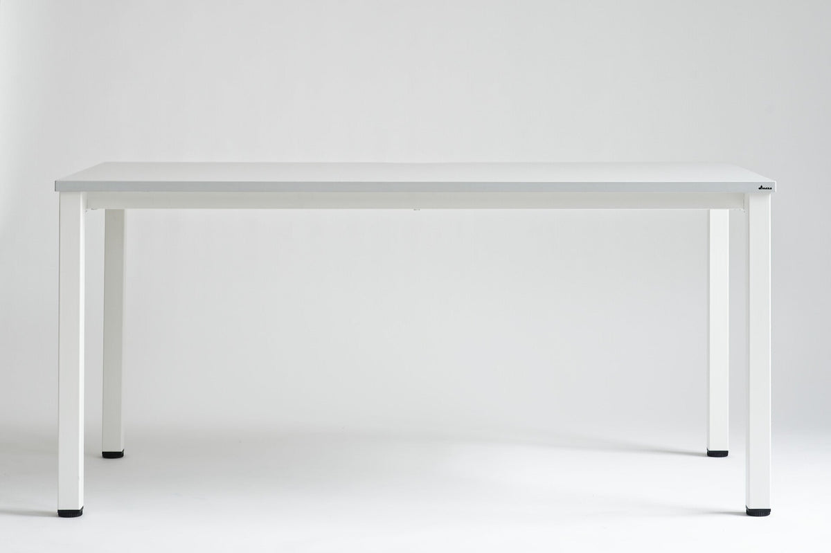 Biurko K-em 160x80 cm – Biały blat / Biały stelaż – Quick Ship