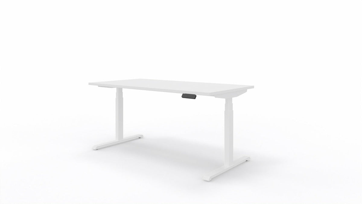 Biurko elektryczne Op-lite E 160x80 cm – Biały blat / Biały stelaż – Quick Ship - Fabryka Mebli Biurowych MARO sp. z o.o.
