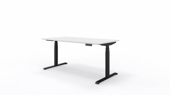 Biurko elektryczne Op-lite E 160x80 cm – Biały blat / Czarny stelaż – Quick Ship