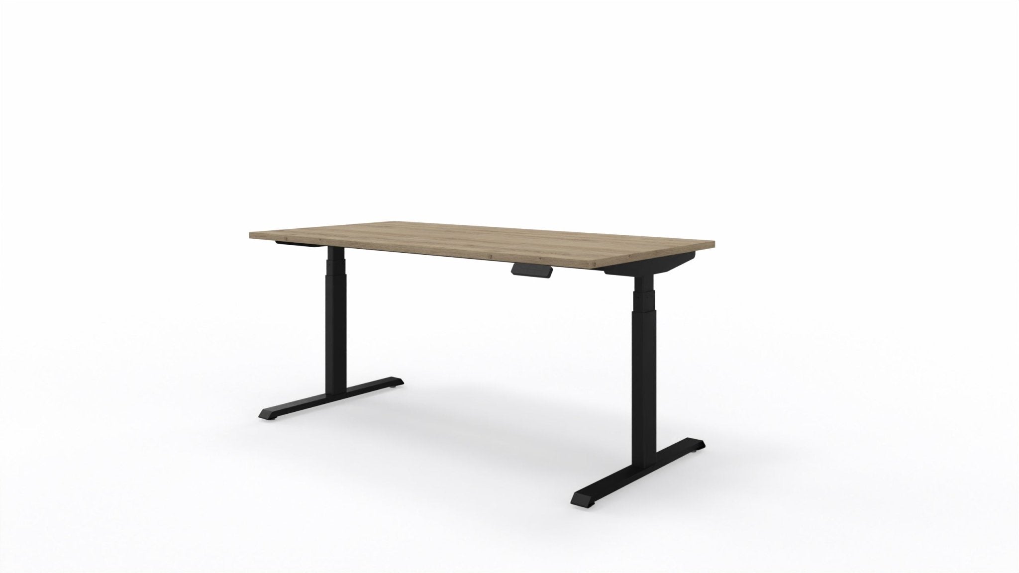 Biurko elektryczne Op-lite E 160x80 cm – Dąb naturalny / Czarny stelaż – Quick Ship - Fabryka Mebli Biurowych MARO sp. z o.o.