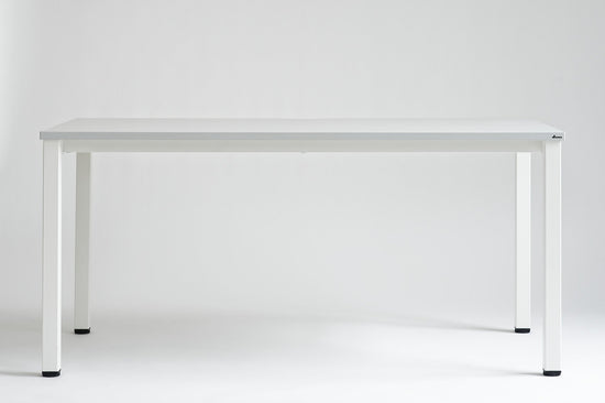 Biurko K-em 160x80 cm – Biały blat / Biały stelaż – Quick Ship