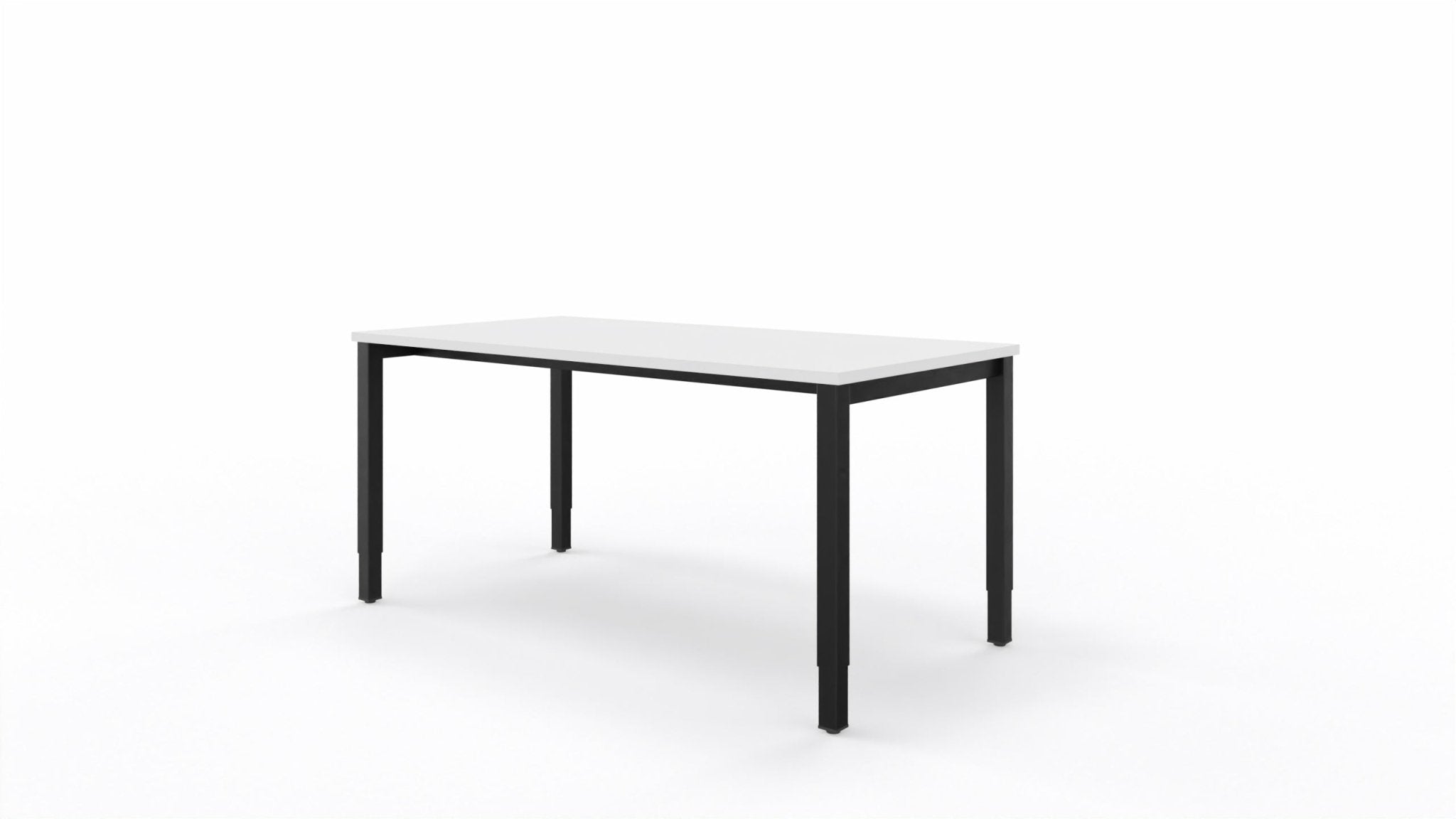 Biurko K-em 160x80 cm – Biały blat / Czarny stelaż – Quick Ship - Fabryka Mebli Biurowych MARO sp. z o.o.