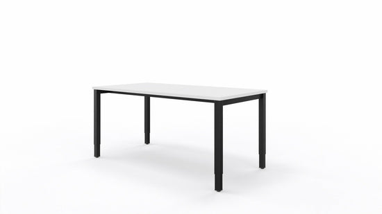 Biurko K-em 160x80 cm – Biały blat / Czarny stelaż – Quick Ship