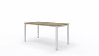 Biurko K-em 160x80 cm – Dąb naturalny / Biały stelaż – Quick Ship - Fabryka Mebli Biurowych MARO sp. z o.o.