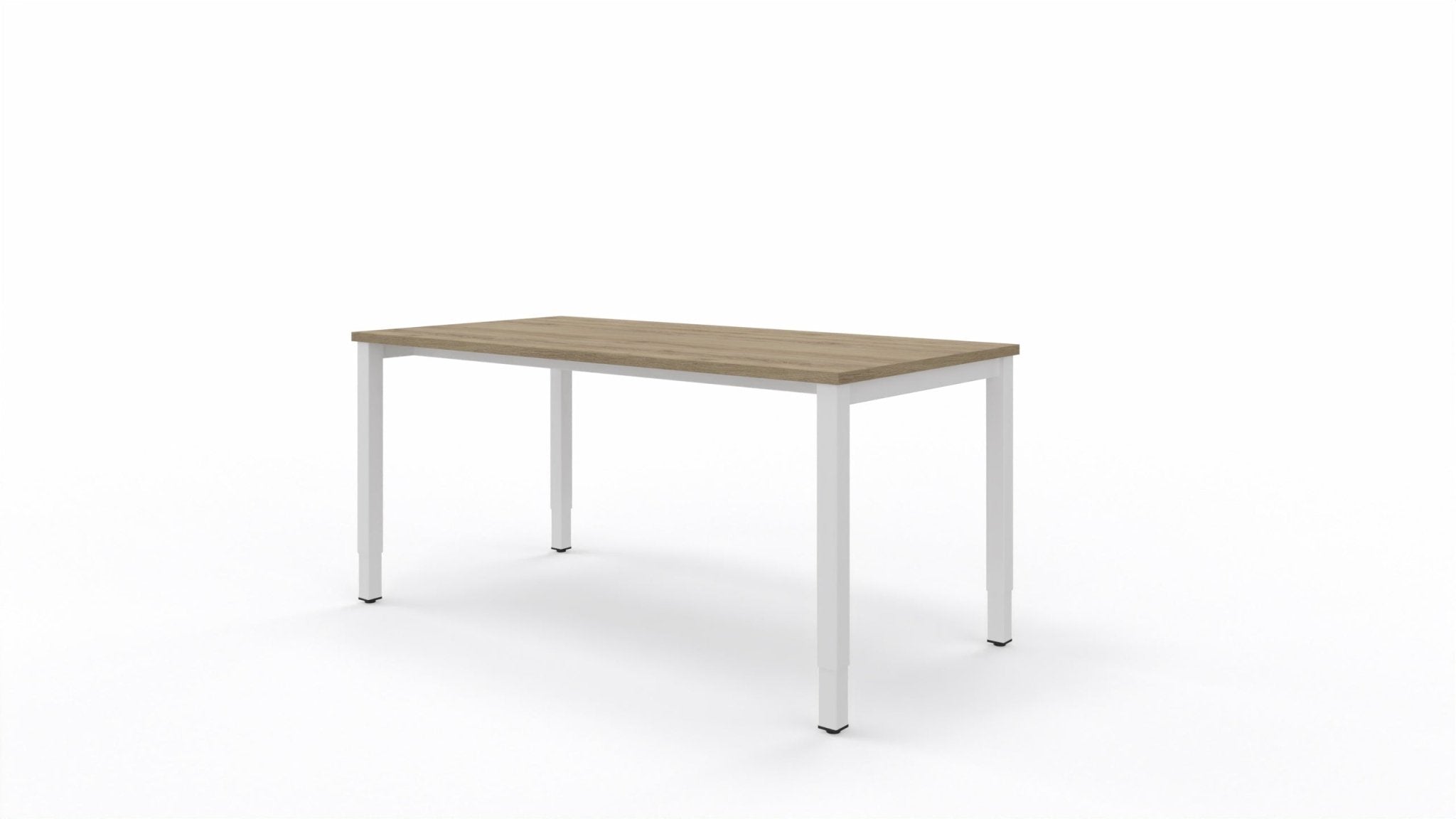 Biurko K-em 160x80 cm – Dąb naturalny / Biały stelaż – Quick Ship - Fabryka Mebli Biurowych MARO sp. z o.o.