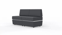 Sofa 2-osobowa z tapicerowaną podstawą SitiQ - Fabryka Mebli Biurowych MARO sp. z o.o.