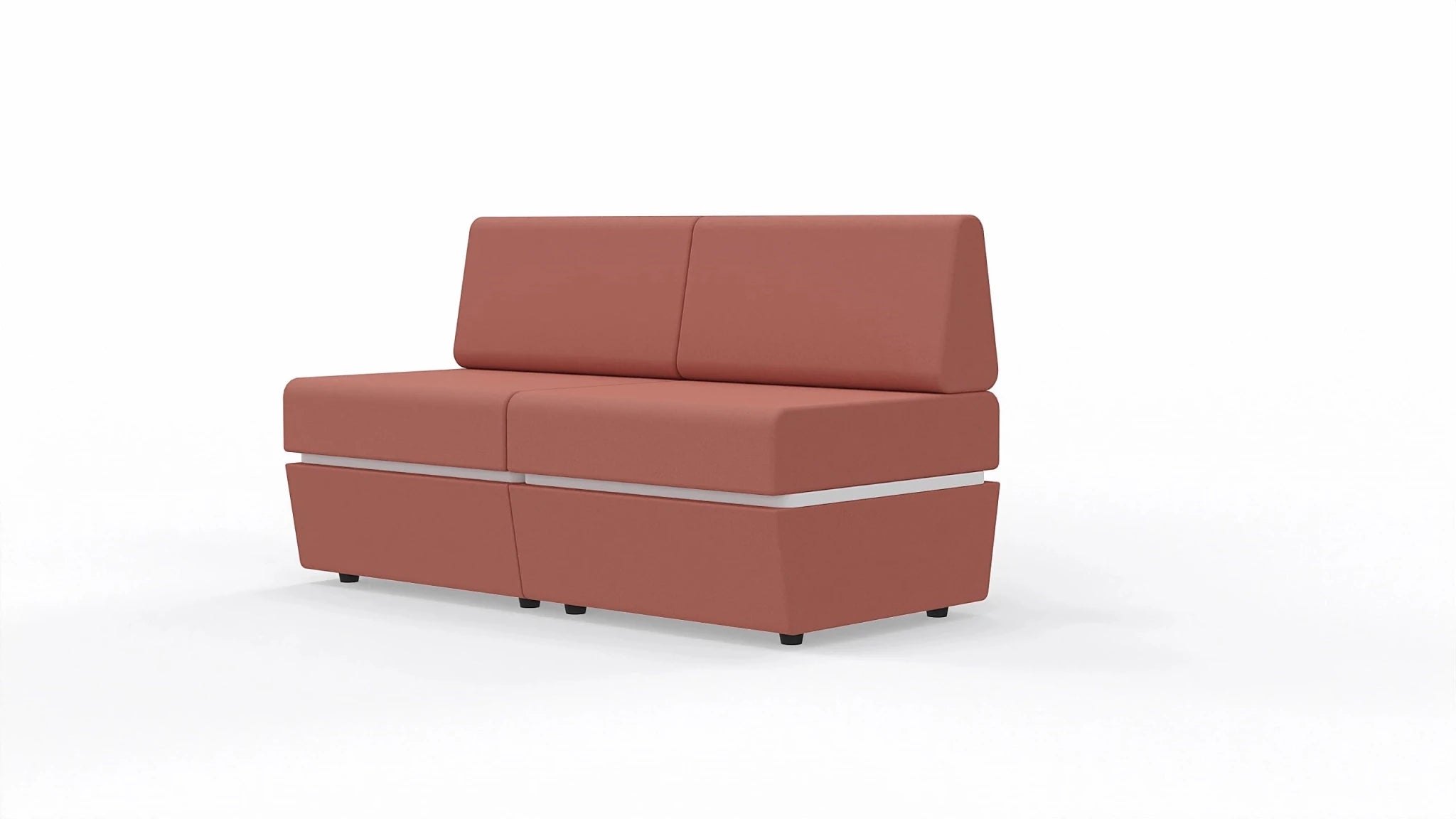 Sofa 2-osobowa z tapicerowaną podstawą SitiQ - Fabryka Mebli Biurowych MARO sp. z o.o.