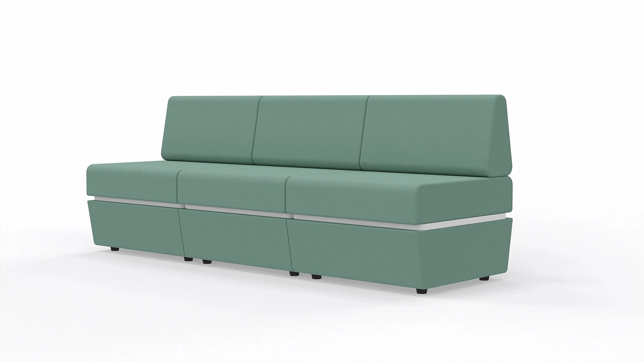 Sofa 3-osobowa z tapicerowaną podstawą SitiQ - Fabryka Mebli Biurowych MARO sp. z o.o.