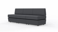 Sofa 3-osobowa z tapicerowaną podstawą SitiQ - Fabryka Mebli Biurowych MARO sp. z o.o.